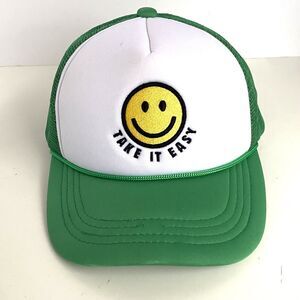 Smiley Fact Trucker Hat Cap CC Exclusives Green White Snapback Hipster Unisex